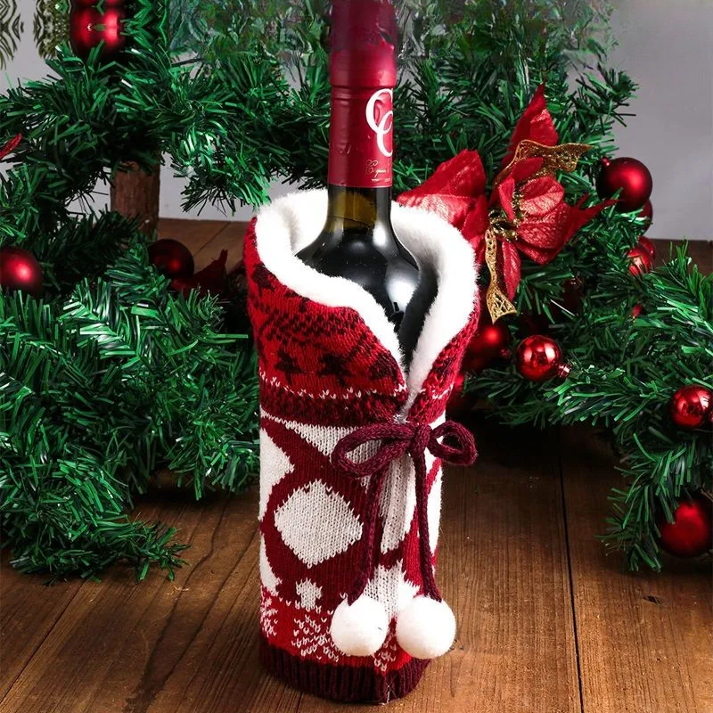 Festive Cheers Wine Bottle Cover - Elegant Wine Bottle Cover for the Holidays