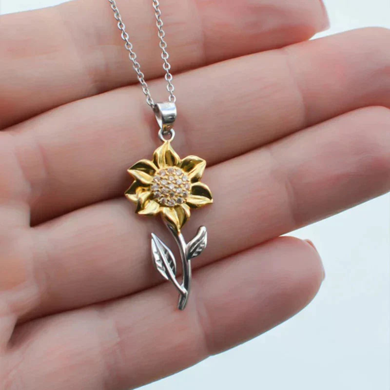 Elegant Sunflower Necklace in Sterling Silver