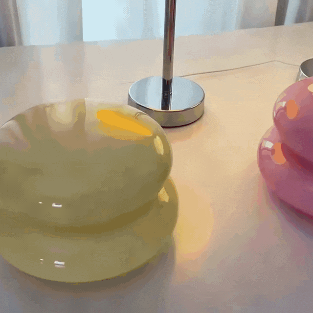 Elegant Macaron Glass Table Lamp with USB - 3 Light Colors