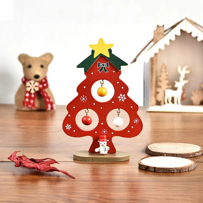 SapinElegant Kerst decoratie - Festieve Houten Mini-Kerstboom voor Jouw Ruimte