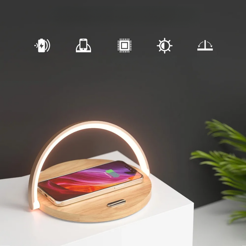 PowerGlow - Wireless 15W Charger with Desk Lamp