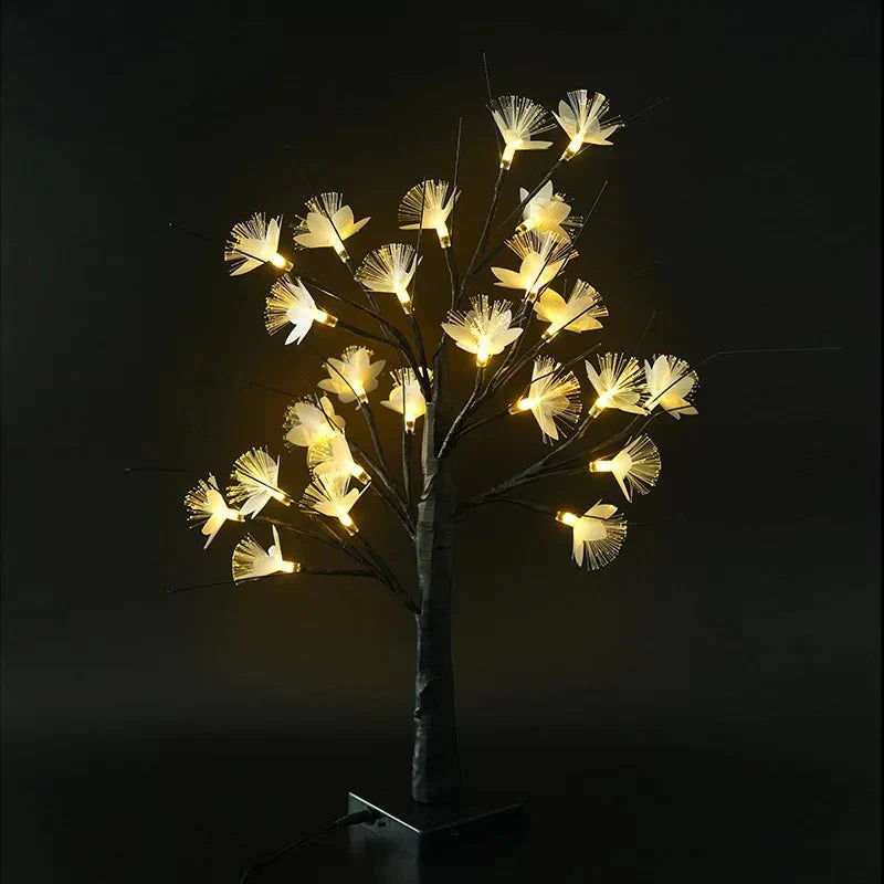 BonsaiGlow Table Lamp - Enchanting Fiber Optic Rose Lamp