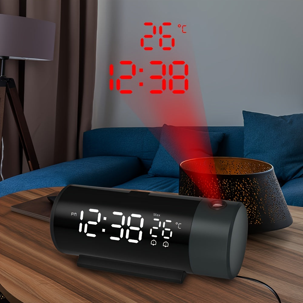 ProjectElite Clock - Black Modern Weather Projection Clock