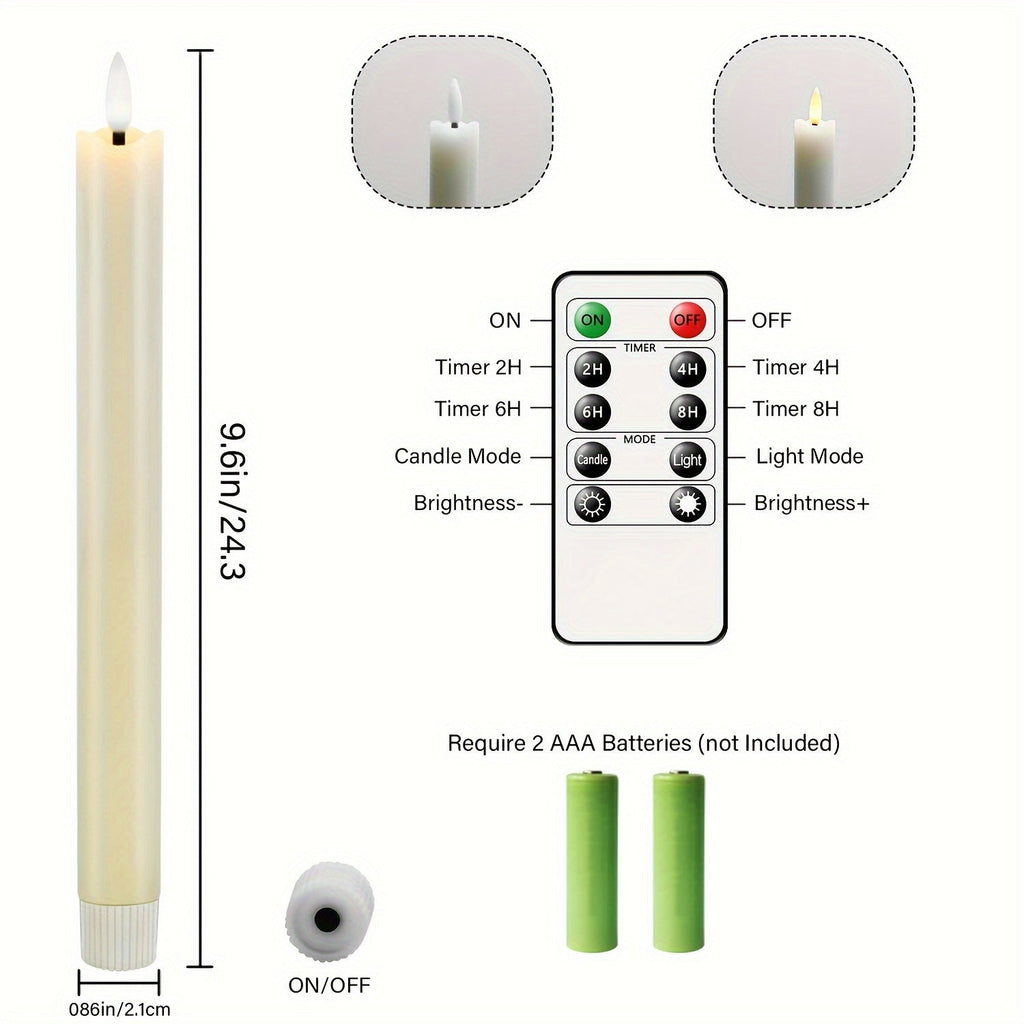 Eebuss Flameless Taper Candles – Realistic LED Effect