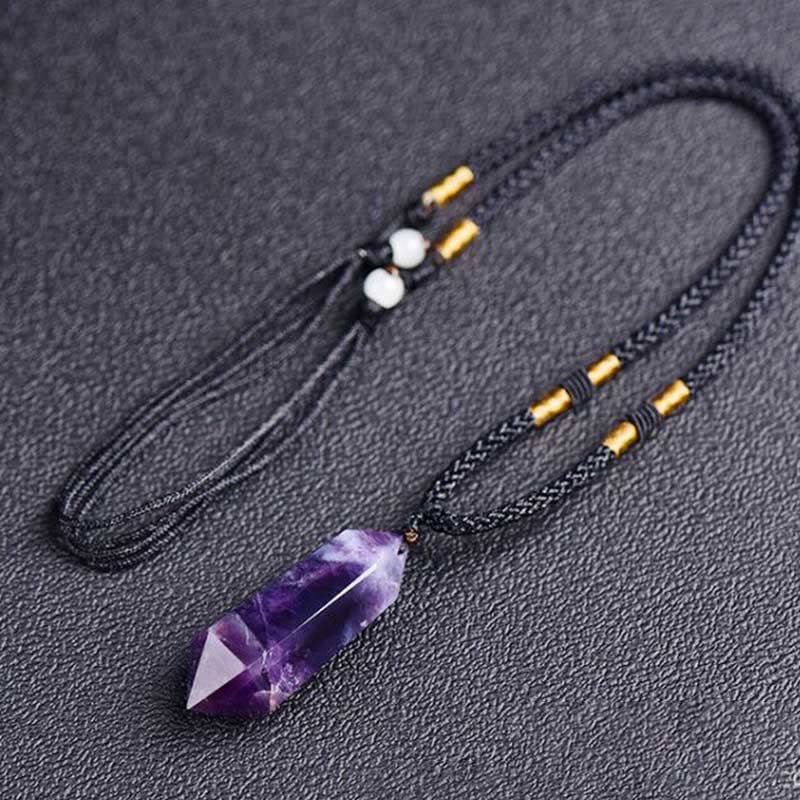 Amethyst Healing Crystal Necklace - Lyra Collection