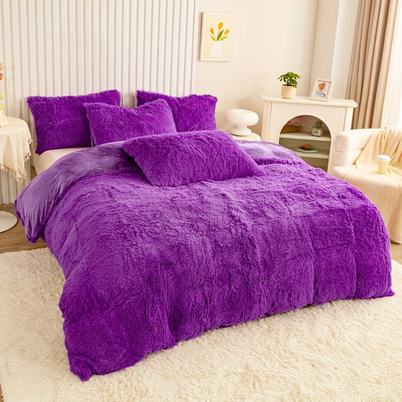 Ultra-Soft Plush Duvet Cover Set with Zipper - Luxury & Comfort