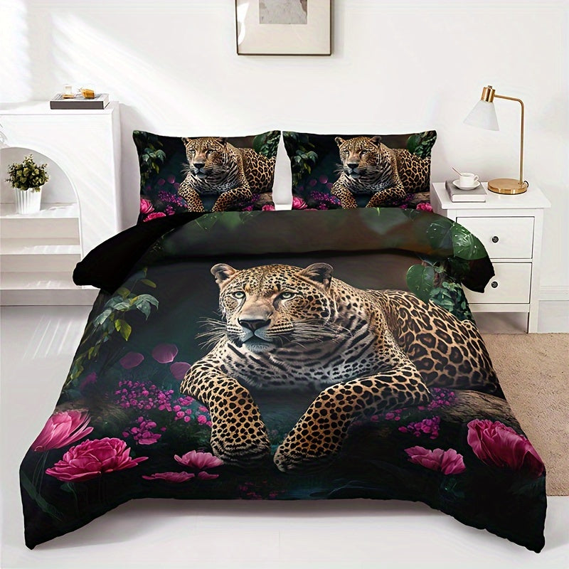 FierceFloral Bed Set – Luxury Animal Print and Flowers
