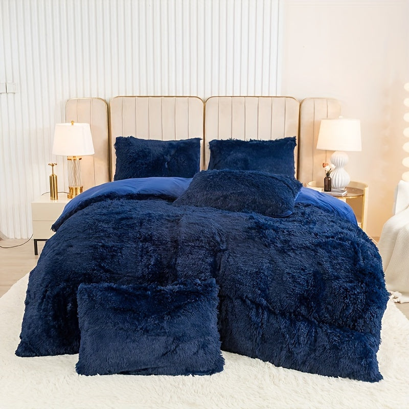 Ultra-Soft Plush Duvet Cover Set with Zipper - Luxury & Comfort