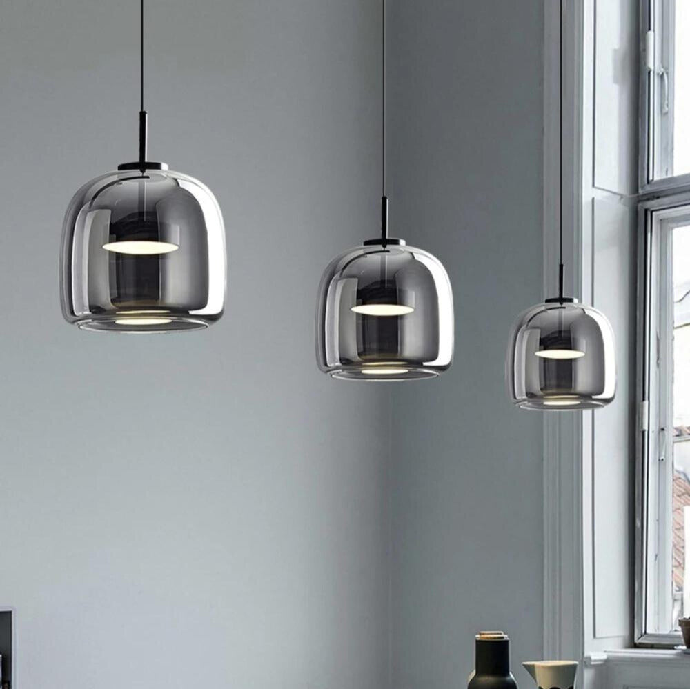 MidnightShine Lamp - Modern Black Glass Design Pendant Light