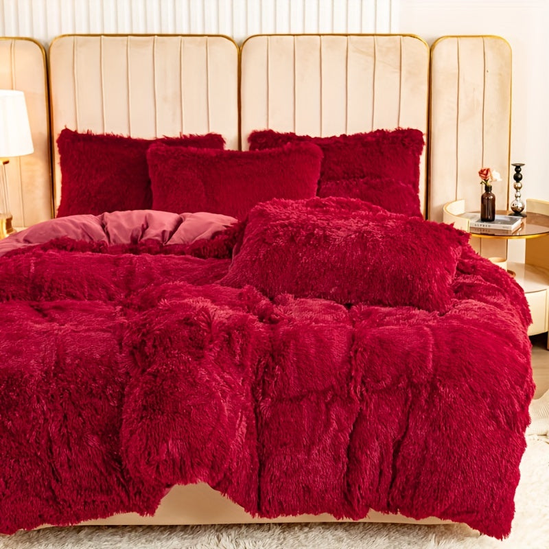 Ultra-Soft Plush Duvet Cover Set with Zipper - Luxury & Comfort