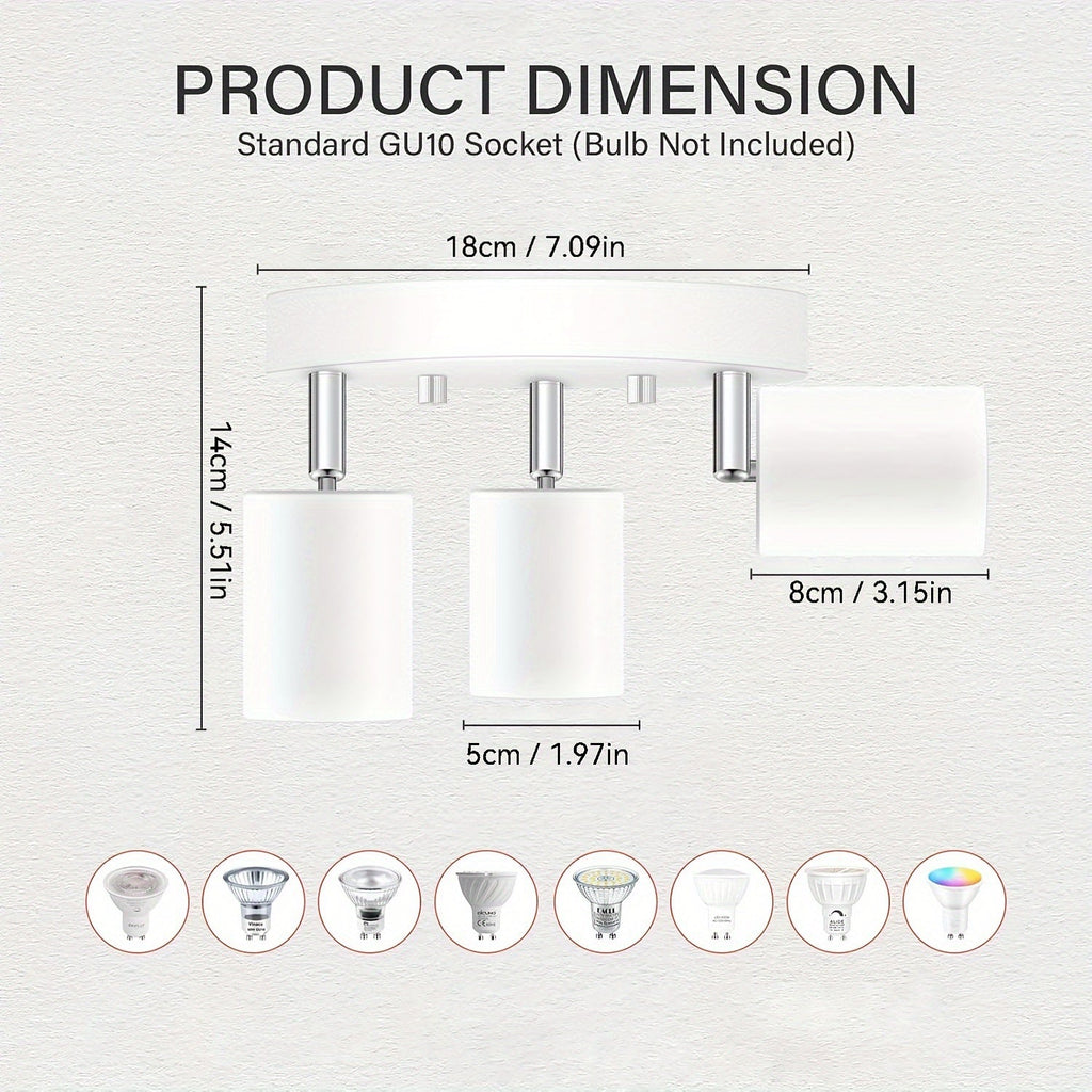 FlexiGlow - Adjustable 3-Light GU10 Ceiling Spot