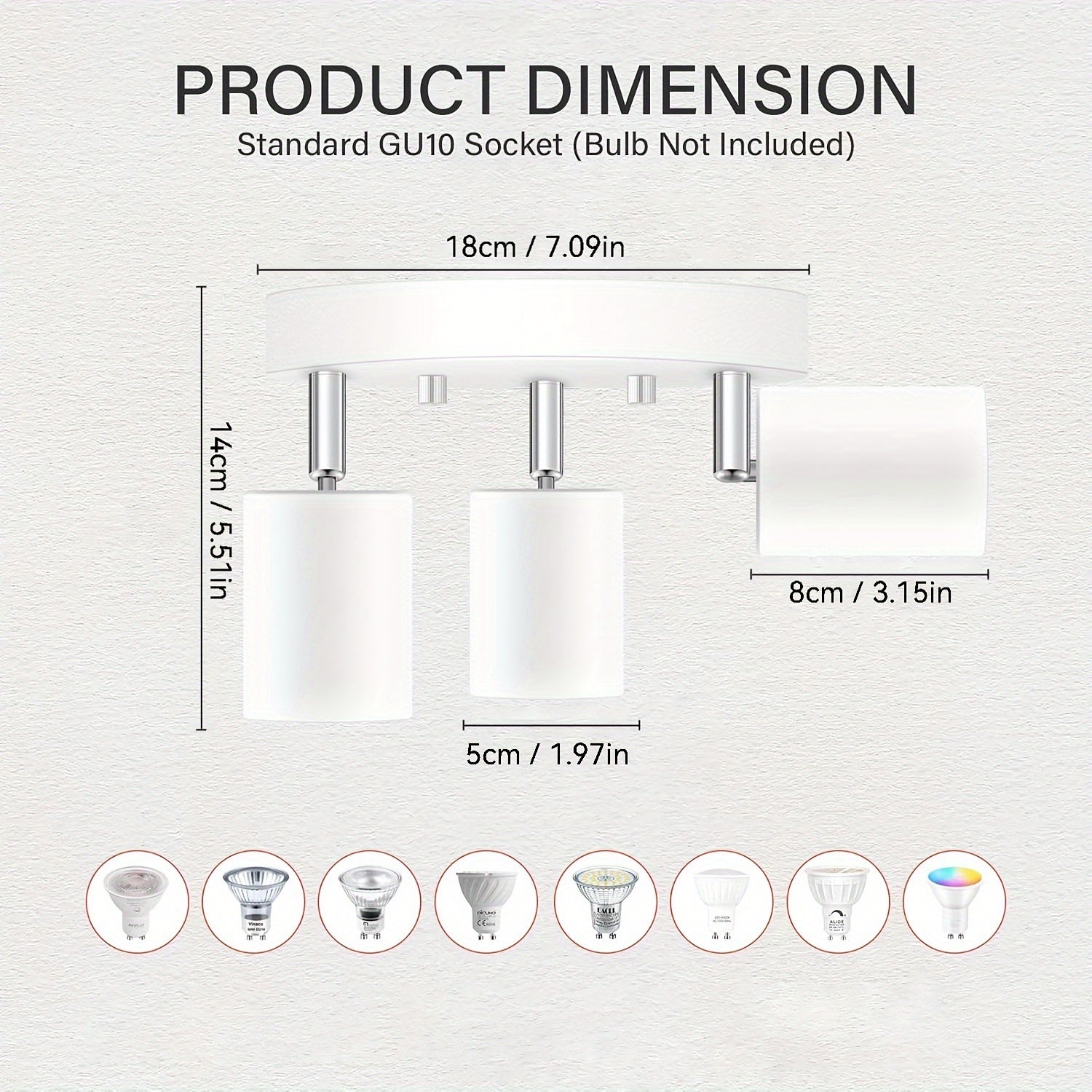 FlexiGlow - Adjustable 3-Light GU10 Ceiling Spot