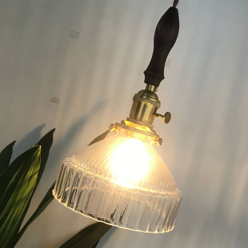 LoftLuxe Pendant - Rustic Pendant Lamp with Striped Glass