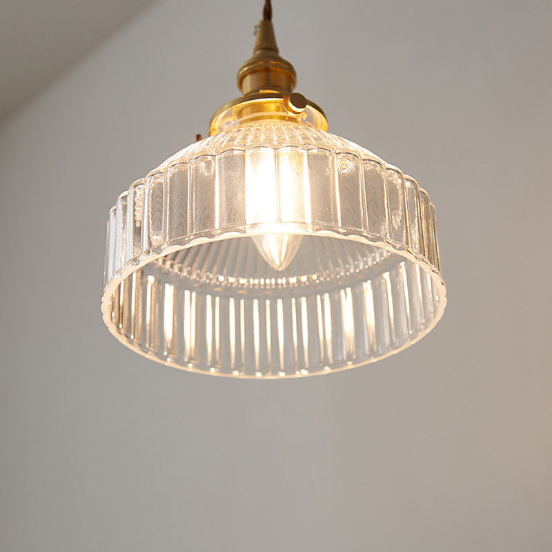 LoftLuxe Pendant - Rustic Pendant Lamp with Striped Glass
