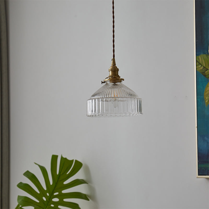 LoftLuxe Pendant - Rustic Pendant Lamp with Striped Glass