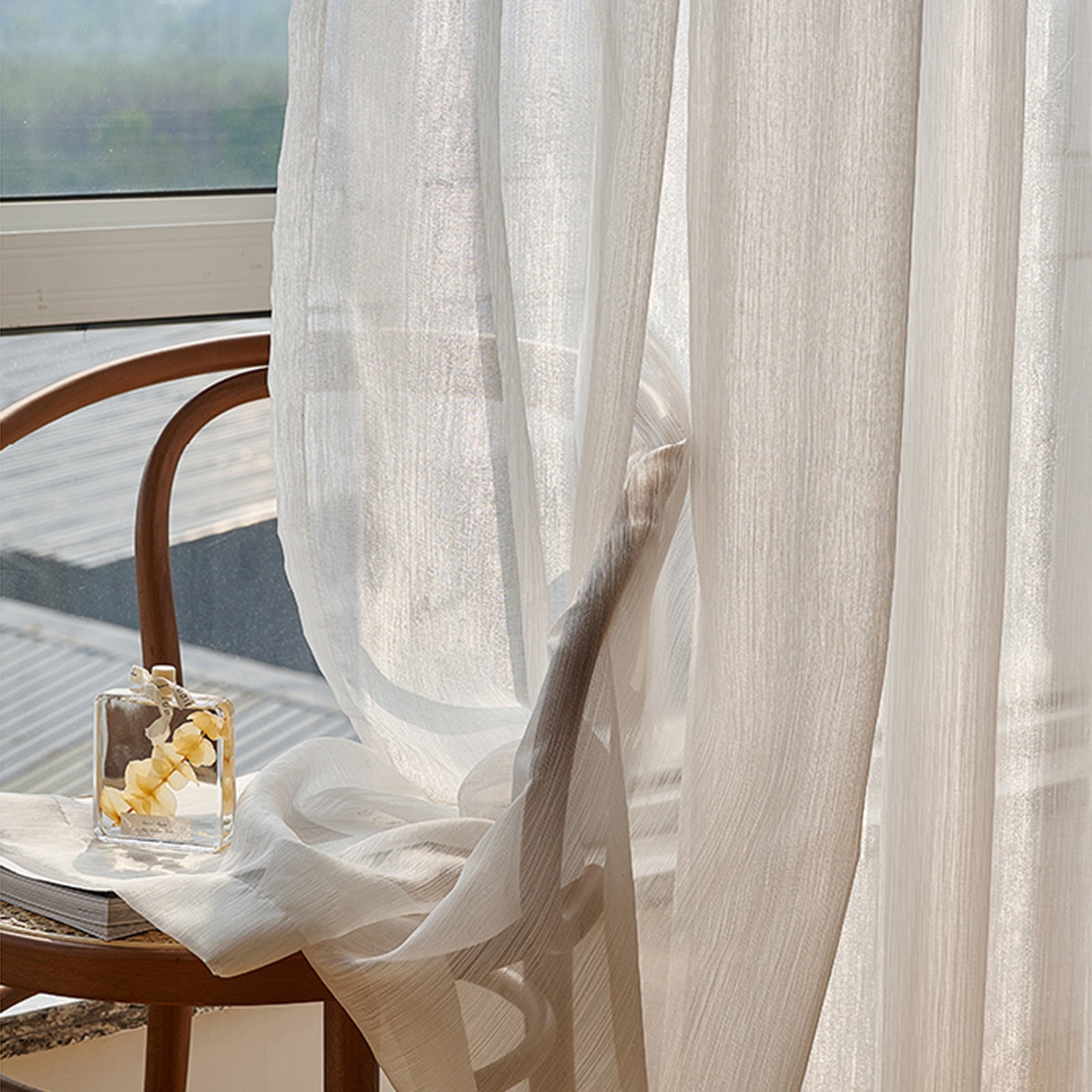 WeaveGlam Curtains - Elegant Transparent Woven Curtains for Modern Interiors