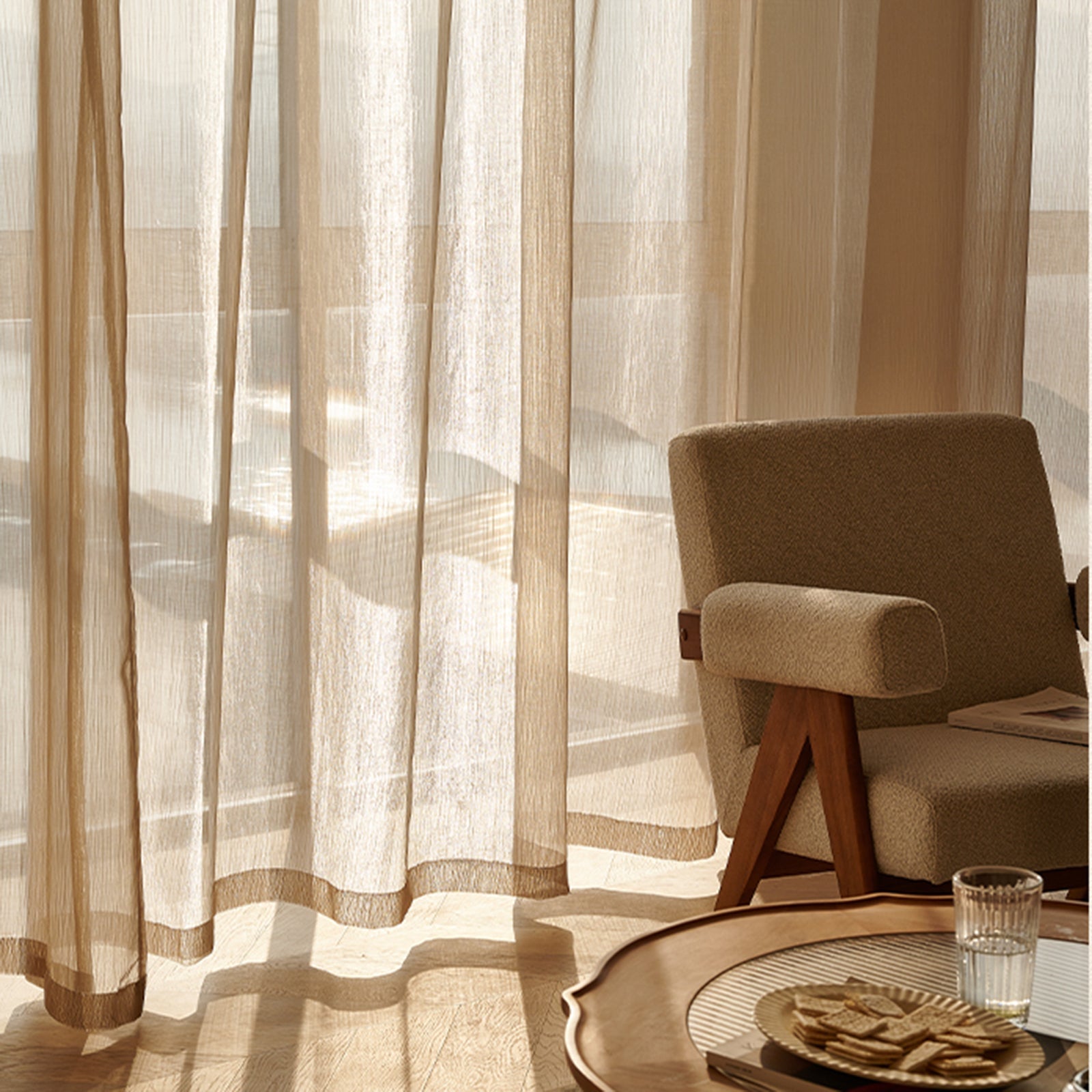 WeaveGlam Curtains - Elegant Transparent Woven Curtains for Modern Interiors