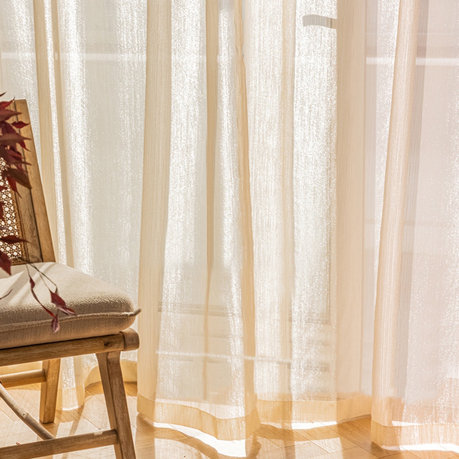 WeaveGlam Curtains - Elegant Transparent Woven Curtains for Modern Interiors