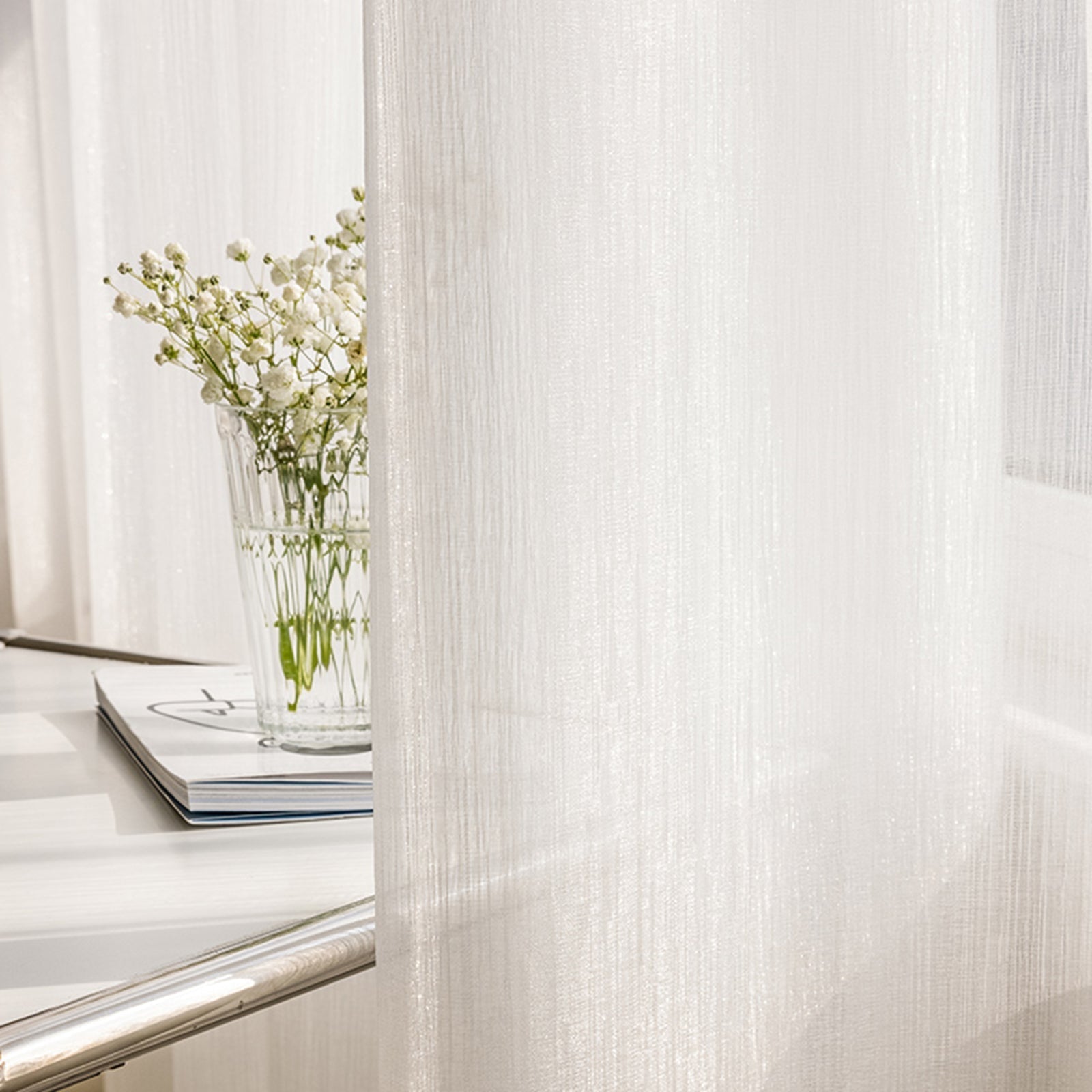 WeaveGlam Curtains - Elegant Transparent Woven Curtains for Modern Interiors
