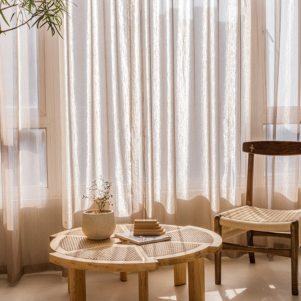WeaveGlam Curtains - Elegant Transparent Woven Curtains for Modern Interiors
