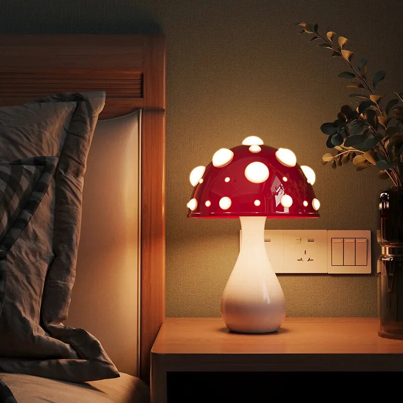 Mushroom Aura Lamp - Cordless Ambient Lighting with Adjustable LED
