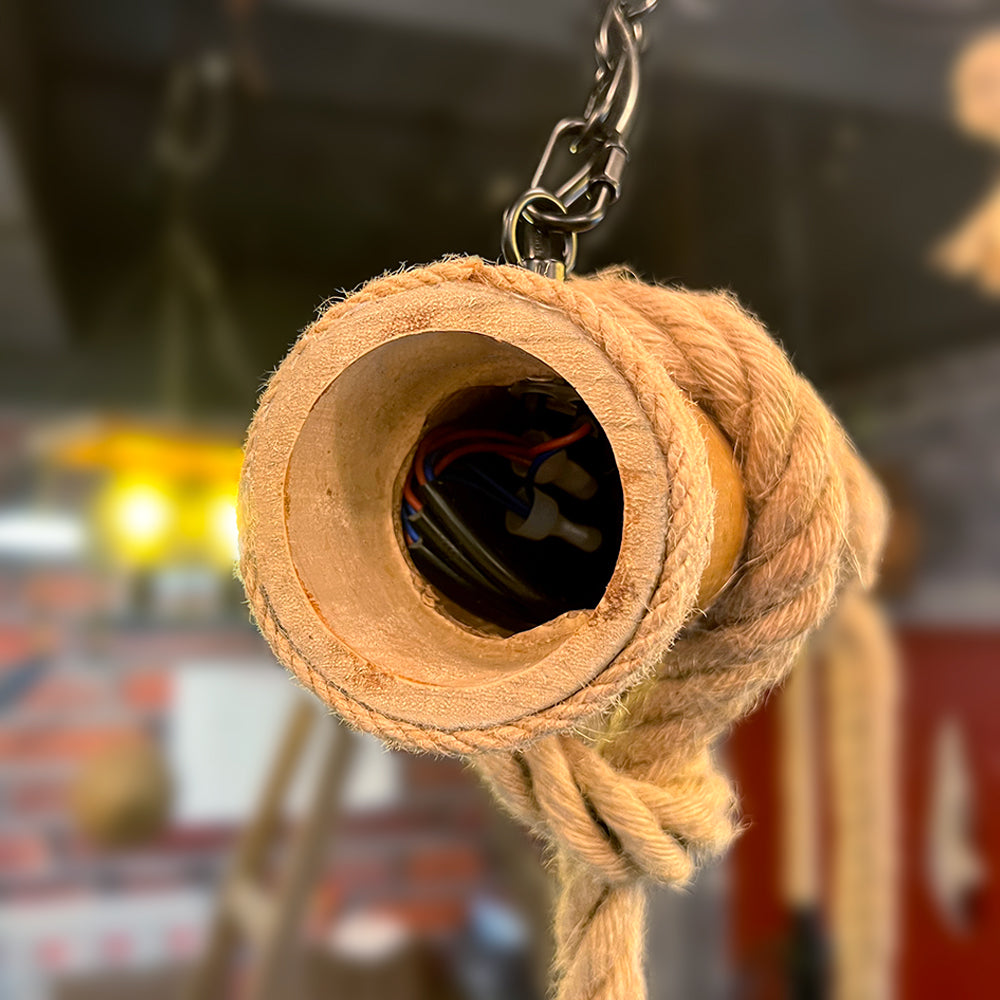 AlessioGlow - Retro Metal Wood Pendant Lamp for Atmospheric Interiors