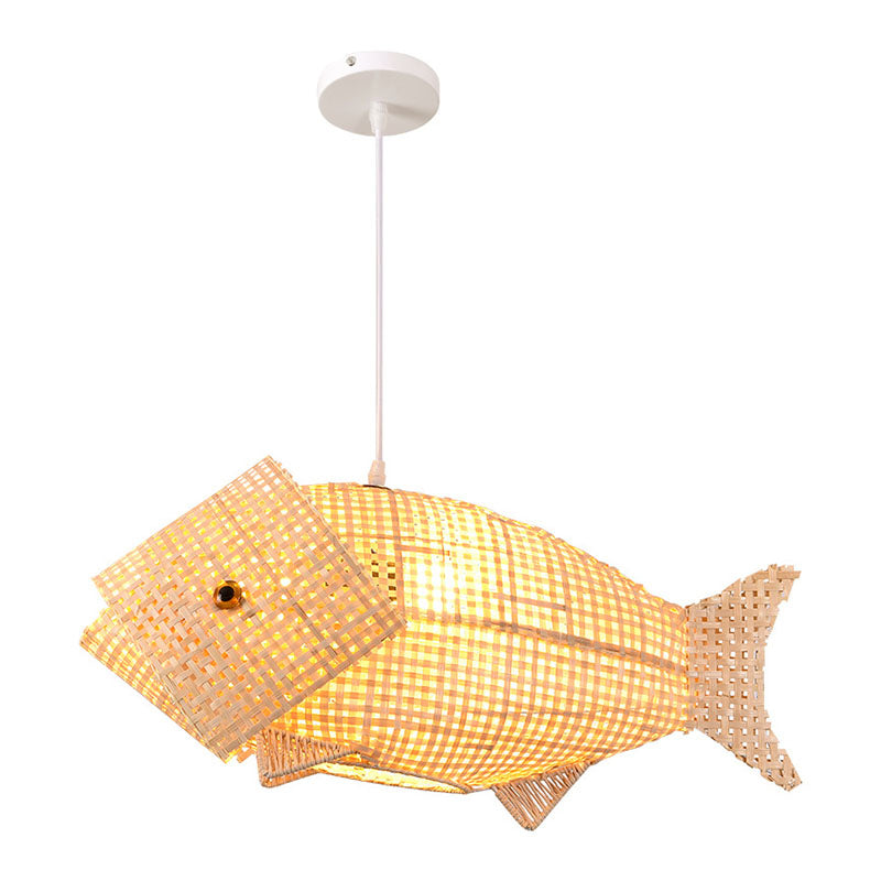 WaveGlow Pendant - Elegant Wooden Asian Pendant Lamp