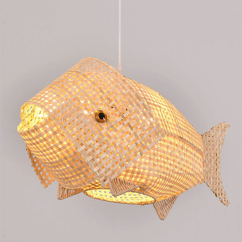 WaveGlow Pendant - Elegant Wooden Asian Pendant Lamp
