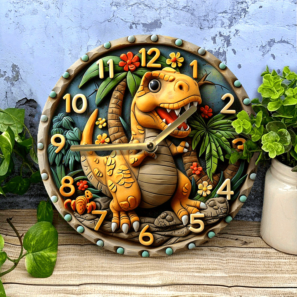 DinoTime Clock – Playful Dinosaur Wall Decor