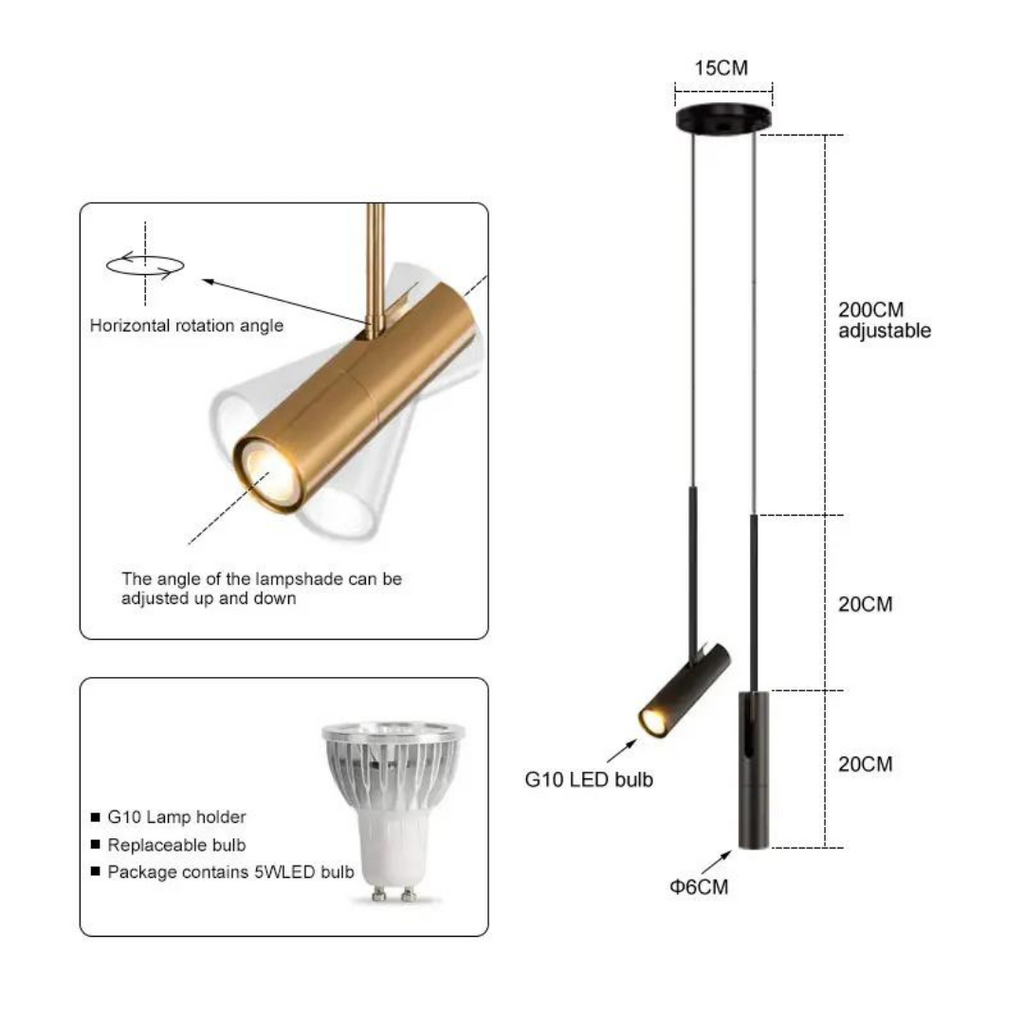 Elegant LED Pendant Light for Atmospheric Bedrooms – 15m²