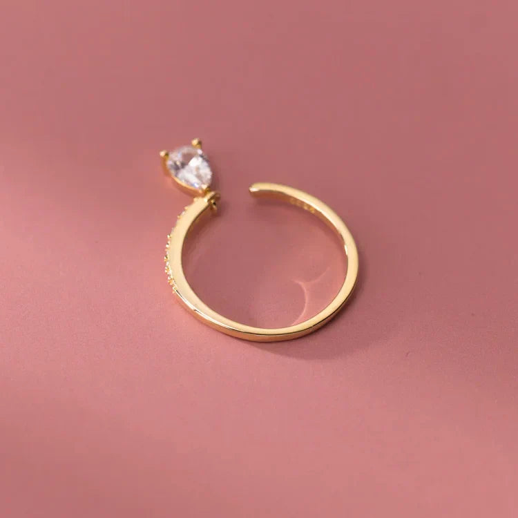 Elegant Adjustable Water Droplet Ring - Isaline Collection