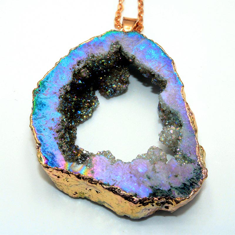 Gaia Natural Crystal Geode Hanging Decoration