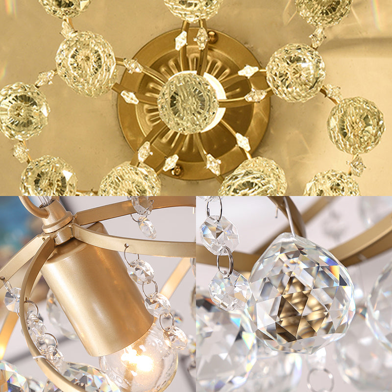 CrystalElegance Pendant - Luxurious Ceiling Lamp with Brass Accents