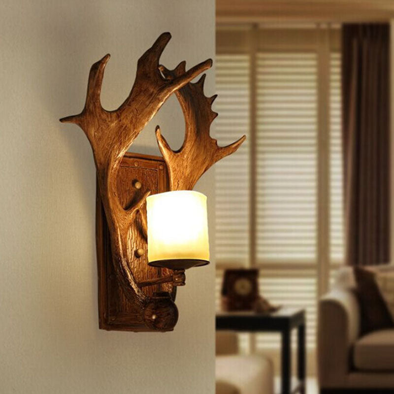 RusticAntler - Rural Wall Lamp with Deer Antler