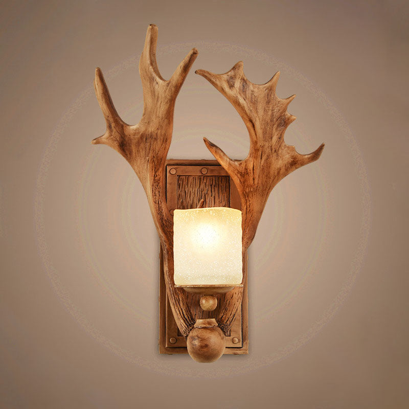 RusticAntler - Rural Wall Lamp with Deer Antler
