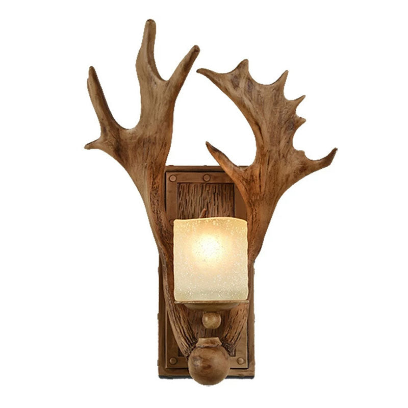 RusticAntler - Rural Wall Lamp with Deer Antler