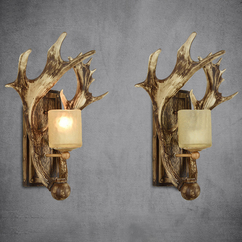 RusticAntler - Rural Wall Lamp with Deer Antler