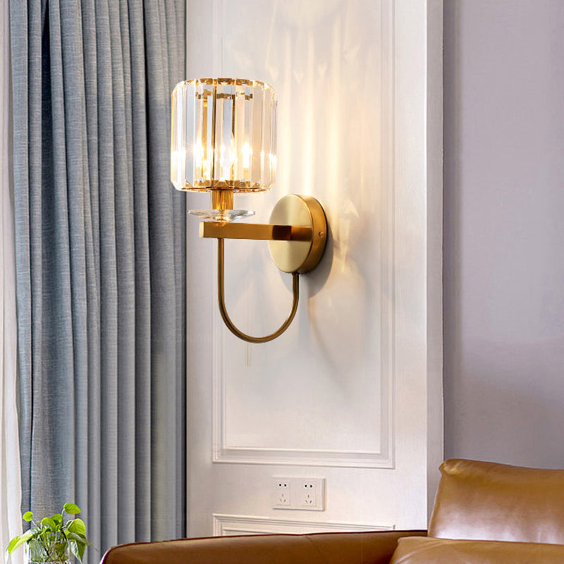 CrystalLux Elegant Wall Lamp - Luxurious Cylindrical Design for Modern Interiors