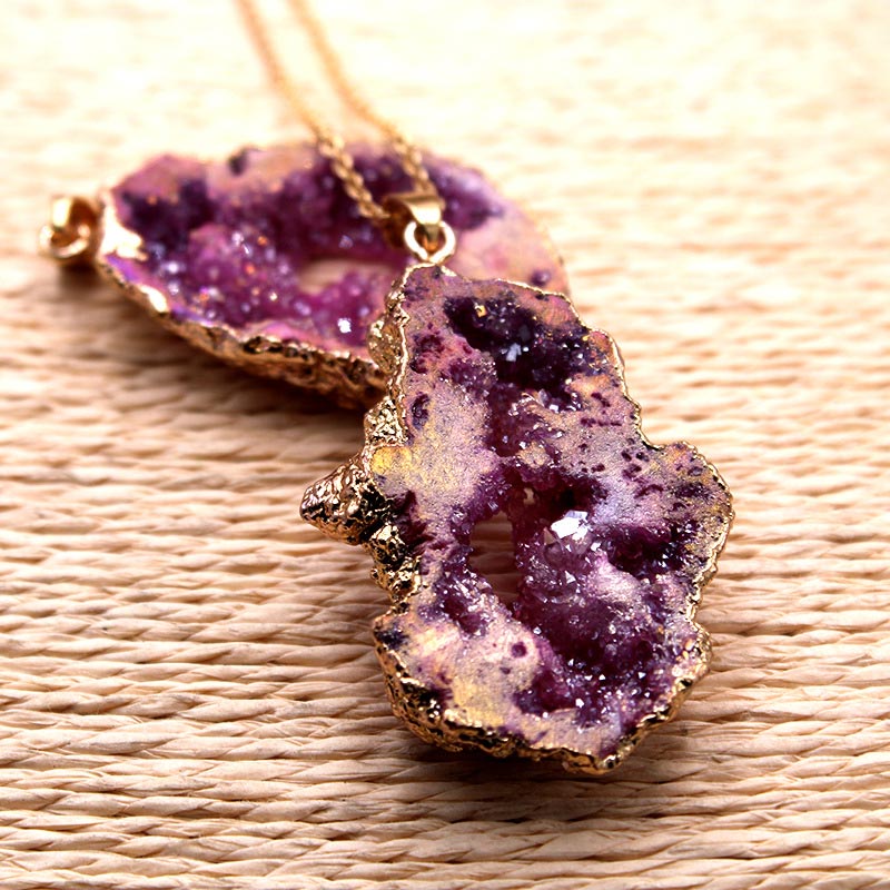 Gaia Natural Crystal Geode Hanging Decoration