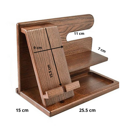 WoodDock – Stylish Wooden Organizer for Devices