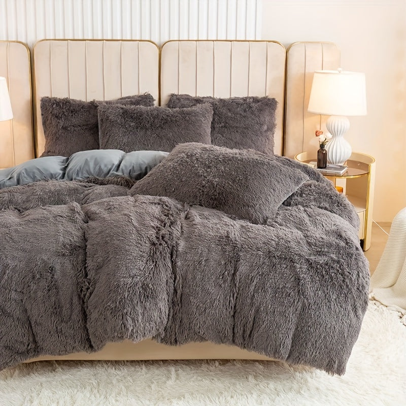 Ultra-Soft Plush Duvet Cover Set with Zipper - Luxury & Comfort