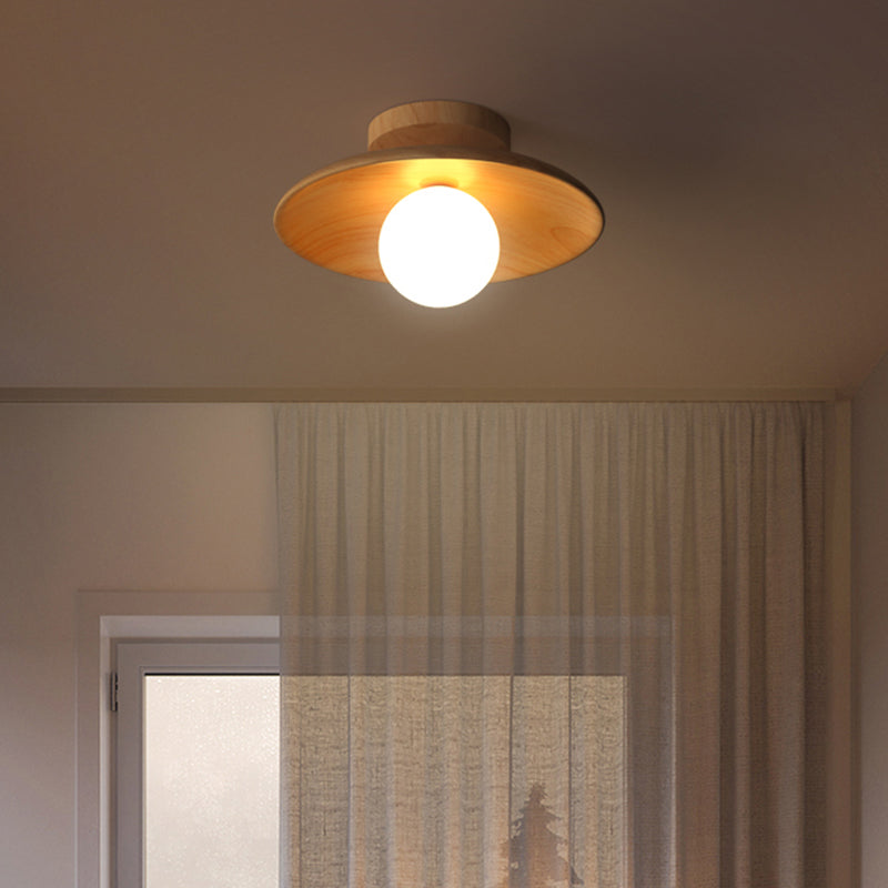 TimberGlow Ceiling Light – Wooden Modern Hallway Lighting