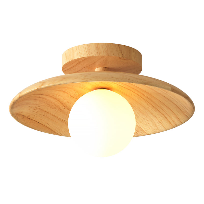 TimberGlow Ceiling Light – Wooden Modern Hallway Lighting