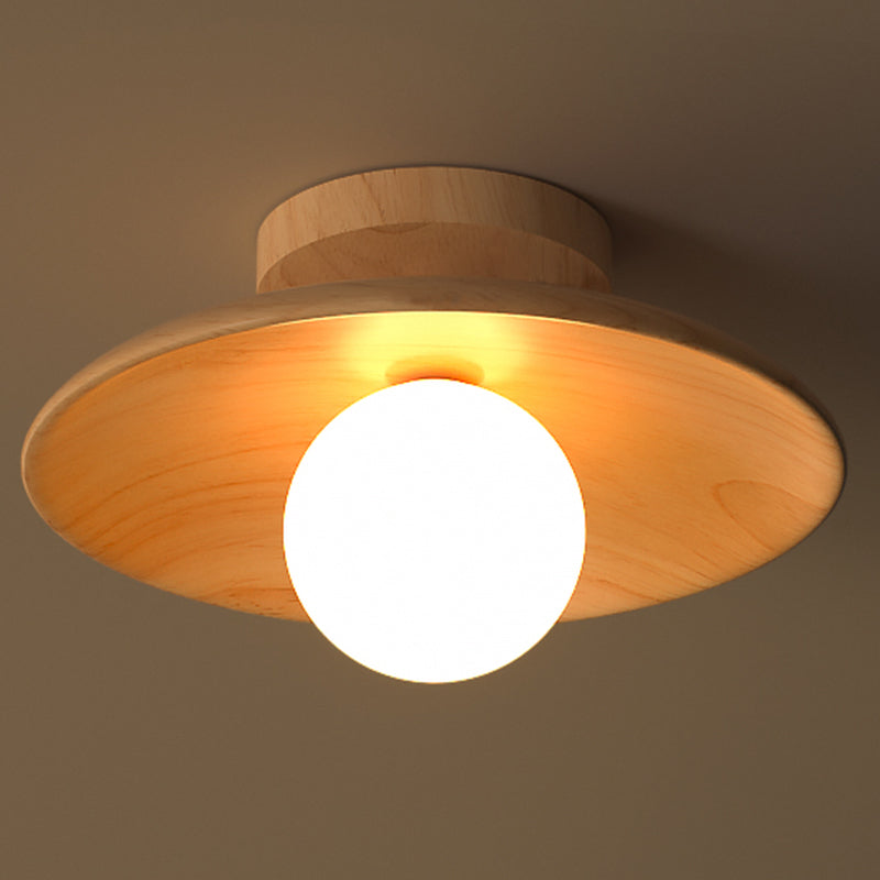 TimberGlow Ceiling Light – Wooden Modern Hallway Lighting