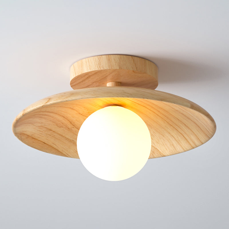 TimberGlow Ceiling Light – Wooden Modern Hallway Lighting