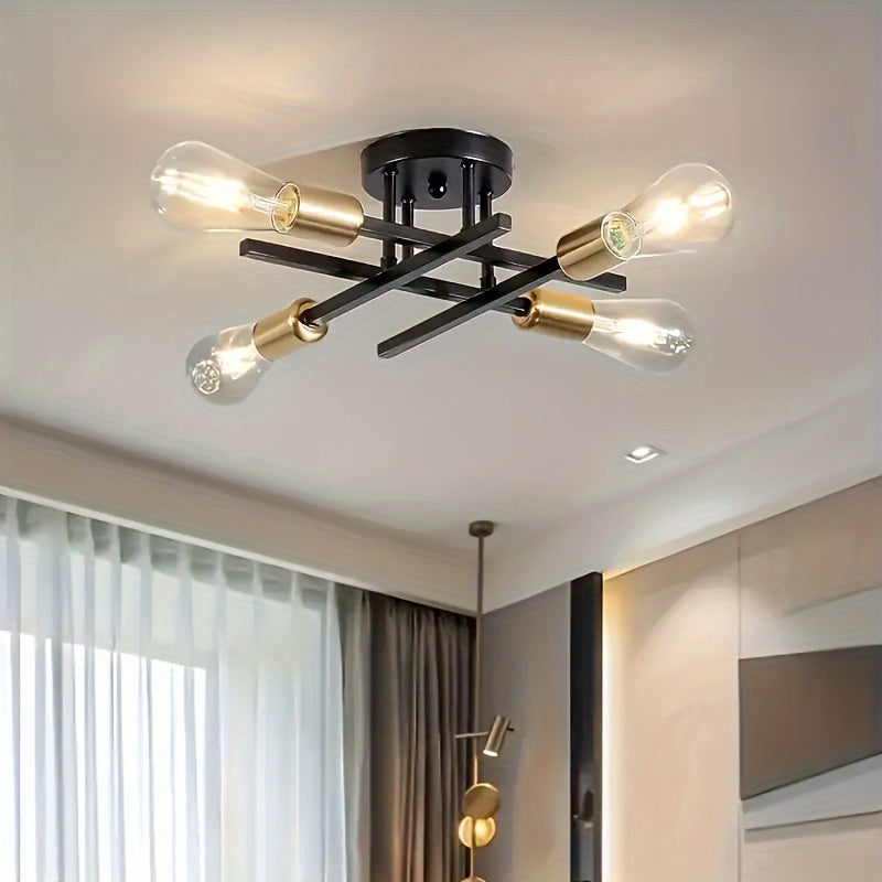 SatelliteLight - Modern Industrial Black Iron Ceiling Lamp