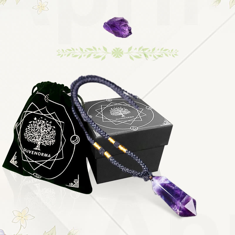 Amethyst Healing Crystal Necklace - Lyra Collection