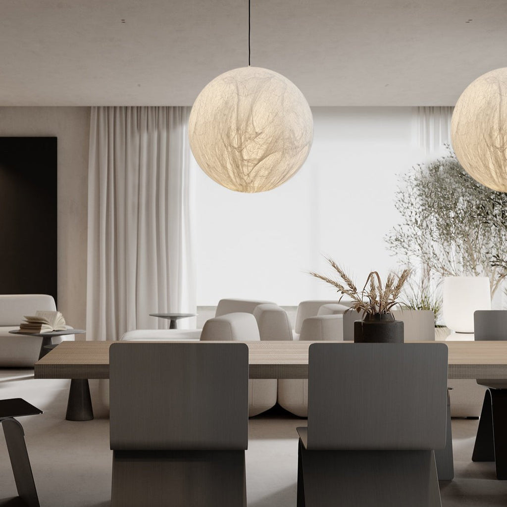 EclatSelene Ceiling Lamp - Luxury Natural Silk Ceiling Lamp