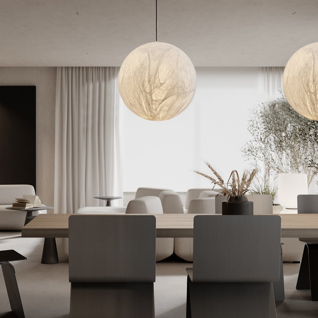 EclatSelene Ceiling Lamp - Luxury Natural Silk Ceiling Lamp
