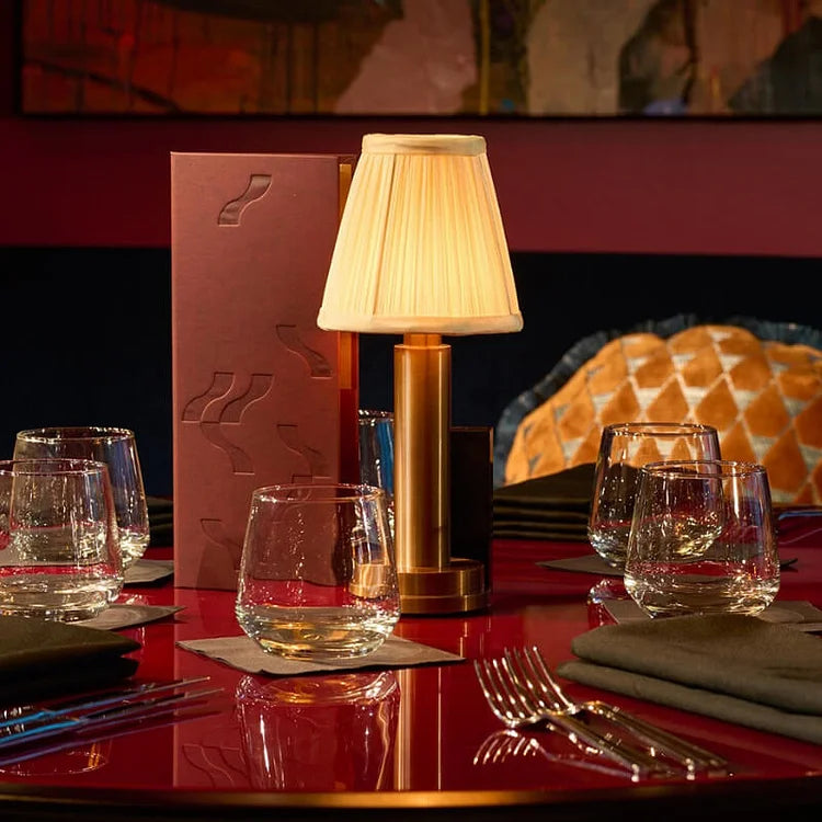 LuxeSilk Wireless Table Lamp - Elegant Cordless Table Lamp for Atmospheric Spaces